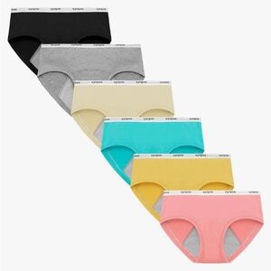 NEW - SYNPOS Teen Girl Underwear Leak-Proof Organic Cotton Protective Briefs 6pk